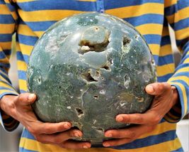 Huge Natural Healing Stone Ball Chakra Agate Crystal Moss Ve...-
show or... - $1,260.95