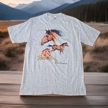 Hanes Heavyweight Vtg 90's Horse T-Shirt Unisex Size Medium USA Made Cot... - $18.56