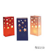 Patriotic Luminary Bags Red, White and Blue/4 of July/Party Supplies/Memorial Da - $5.86