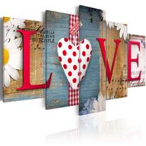 Tiptophomedecor Stretched Canvas Vintage Art - Love - Handmade - Stretched &amp; Fra - £71.67 GBP+