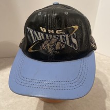 Vtg North Carolina UNC Tar Heels Adjustable Black Leather Hat Cap Modern Tag USA - $26.87