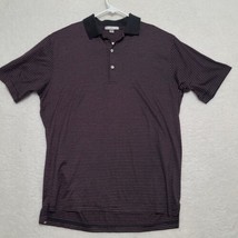 Peter Millar Men&#39;s Polo Shirt Size Medium Purple Black Short Sleeve Casual - £19.02 GBP