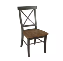 International Concepts Alexa Hickory/Coal Wood X-Back Dining Chair (Set of 2) - £133.75 GBP