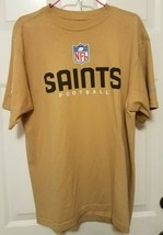  New Orleans Saints Reebok Football Shirt Men&#39;s Sz Medium Short Sleeve Gold - £11.44 GBP