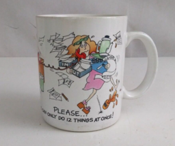 Vintage Hallmark I can Only Do 12 Things At Once! Novelty Funny 4" Coffee Cup - $9.69