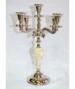 Metal candle holder wedding Mother of Pearl center piece table shabby ca... - £37.57 GBP