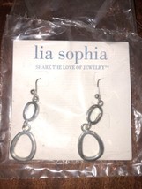 Lia Sophia Jewelry Simple Silver Tone  Earrings Rare Design - £10.25 GBP