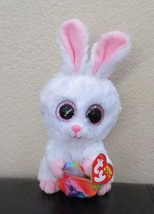 Ty Silk Beanie Boos Sunday The Bunny Rabbit  6&quot; Big Pink Sparkle Eyes NEW - £7.24 GBP