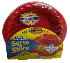 Hefty Serve N Store Party Bowls 22 Count 18 Oz. Each - £18.89 GBP