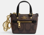 Coach Mini Gallery Tote Bag Charm Signature Canvas Keyfob Coin Purse NWT... - $94.05