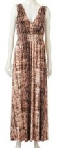 Womens Dress Maxi Summer Jennifer Lopez Brown Leopard Cami Smocked Waist-sz S - £26.47 GBP