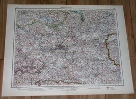 1937 ORIGINAL VINTAGE MAP OF BRANDENBURG BERLIN WESTERN POLAND STETTIN - $27.96