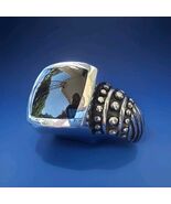 Vintage Designer Signed Onyx STERLING SILVER 925 RING Hand Made Size 7 P... - $270.75