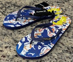 NWT Hurley Surf Women&#39;s Watercolor Flip Flops Sandals Abstract Blue-10M - £11.84 GBP