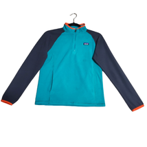 PATAGONIA Synchilla Jacket Youth Pullover Fleece 1/4 Snap Teal Gray XL 14 - £20.04 GBP