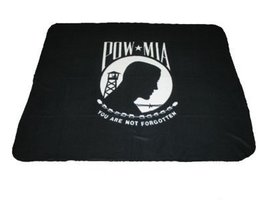 POW / MIA Flag Fleece Throw Blanket 60 x 50 Veterans by JM Blankets - £13.96 GBP