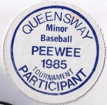 Vintage Sports Patch Canada Ontario Queensway Minor Baseball 1985 - £3.13 GBP