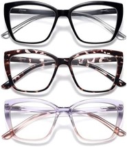 Reading Glasses for Women, 3 pack Fashion Oversized Readers for Women (2... - £13.14 GBP