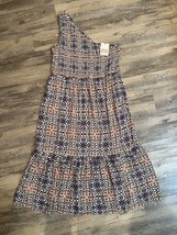 Boho Floral Knox Rose Women&#39;s Dress Pockets One Sleeve XXL Colorful Maxi... - £12.93 GBP