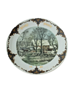 VINTAGE 1983 MOYER’S REUNION WALL PLATE CURRIER &amp; IVES WINTER IN THE COU... - £5.58 GBP