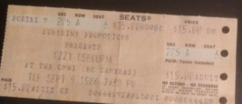 1986 Ozzy Osbourne concert ticket stub Atlanta The OMNI Ultimate Sin Tour - $21.00