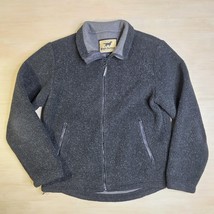 Irish Setter Fleece Jacket Gray Hunting Heavy Full Zip Pockets UltraDry ... - $39.49