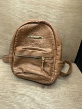 Steve Madden Mini Backpack Purse Brown with logo Imprint Texture - £15.80 GBP