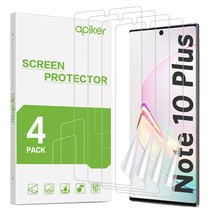 4 Pack Screen Protector Compatible With Samsung Galaxy Note 10 Plus, Sof... - £14.84 GBP