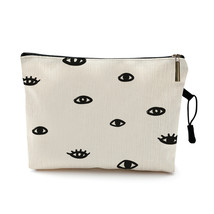 Customized Women Print Cosmetic Bag Devil Eyes Waterproof Zipper Make Up Bag Tra - £11.90 GBP