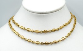 Italian 18K Yellow Gold Bar Link Rope Necklace 27&quot; 24.8 Grams 201701808A Fb - £1,607.68 GBP