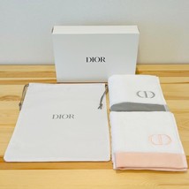 Christian Dior Novelty 2 hand towels with purse (30cm x 40cm) pink gray set - $80.31