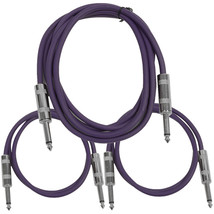 SEISMIC AUDIO 3 Pk of Purple 1/4&quot; TS Patch Cables One 6 ft One 3 Ft, One 2 ft - £36.11 GBP