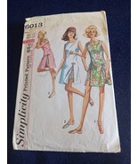 Vtg Simplicity Pattern 6013 Misses Dress &amp; Shorts Sz 12 Bust 32  Cut&amp;Com... - £3.82 GBP