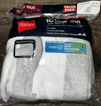 Hanes ~ 10-Pair White Cushion Low Cut Socks Cotton ~ Shoe Size 6-12 - £15.89 GBP