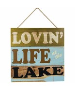 Lovin Life At The Lake Wood Wall Sign Rustic Decor 16 x 16 - $24.74