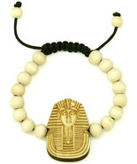 Faraón Nuevo Natural Buen Madera Estilo Pulsera Ajustable Macramé Con 10... - $12.01