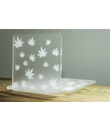 Cannabis Leaf Coaster | Transparent Engraved Marijuana Weed CBD Coaster - £4.79 GBP+