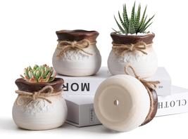 Succulent Pots with Drainage Hole, 3.5 Inch Small Ceramic Pots, Small Ca... - £22.07 GBP