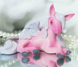 Ebros Whimsical Fairy Tale Pegasus Horse Figurine Shelf Decor (Pink Acacia) - £18.37 GBP