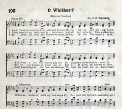 1890 Sheet Music O Whither Metrical  Christian Victorian Gospel Hymns 7.75 X 5&quot; - £11.00 GBP