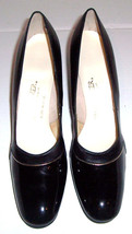 Vintage Naturalizer Ladies Black Patent Leather Shoes With Gold Trim  Design SIZ - £31.38 GBP