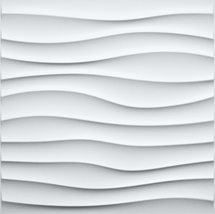 Dundee Deco 3D Wall Panels - Modern Wave Paintable White PVC Wall Paneling for I - £6.11 GBP