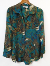 Vtg 90s Christie &amp; Jill WM M ShirtLong Sleeve Shoulder Pads Floral Pattern - $14.50