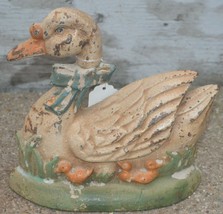 Vintage Cast Iron Duck Doorstop Painted - £112.10 GBP