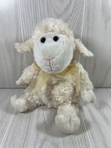 Commonwealth Toys small plush sheep lamb cream beige Easter gold ribbon bow - £10.26 GBP