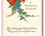 Fantasy Peaceful Easter Egg Chicks Flowers Embossed DB Postcard H29 - £3.09 GBP