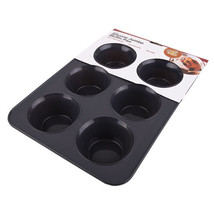 Daily Bake Silicone 6-Cup Jumbo Muffin Pan - Charcoal - £36.23 GBP