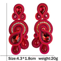 KpacoTa Fashion Soutache Earrings ethnic boho Design Handmade Weaving women&#39;s Dr - £16.95 GBP