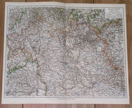 1905 Antique Map Of Northern Bavaria Bayern / Nuremberg Regensburg Germany - £15.74 GBP