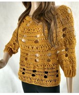 handmade crochet top lace knit lightweight - $60.66 CAD